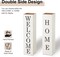 30"H Wooden Welcome Porch Sign Rustic Double Sided Box-shaped "WELCOME, HOME" Porch Sign for Front Porch Decor, Washed White